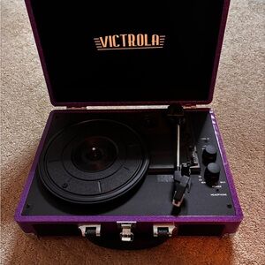 Victrola Purple Portable Record Player